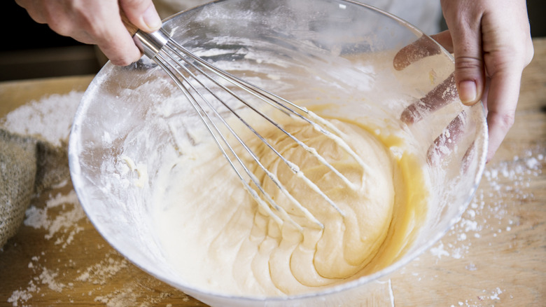 Whisking cake batter