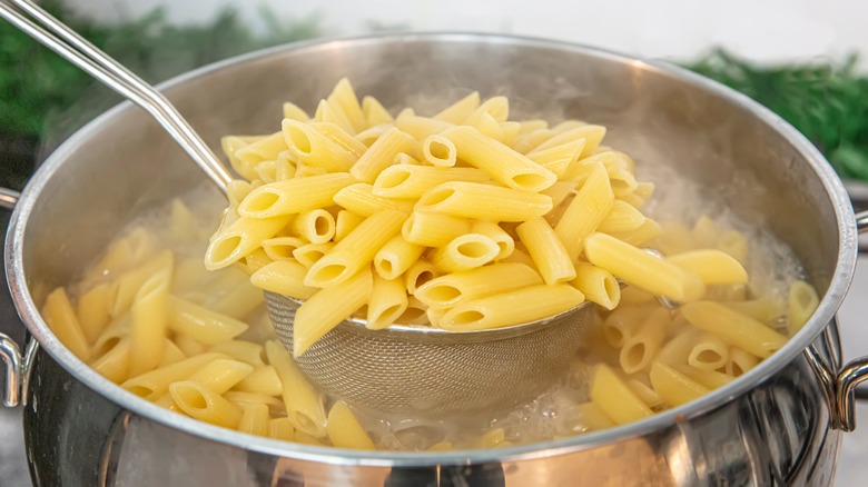 Pasta in spoon