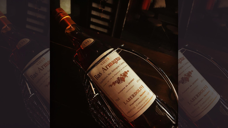 bottle of Laberdolive armagnac