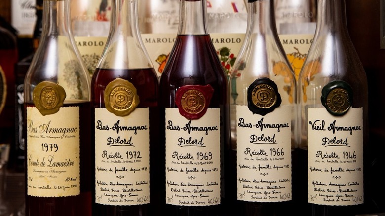 various bottles of delord armagnac