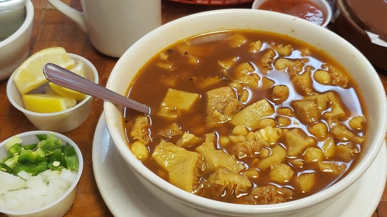 Traditional menudo soup