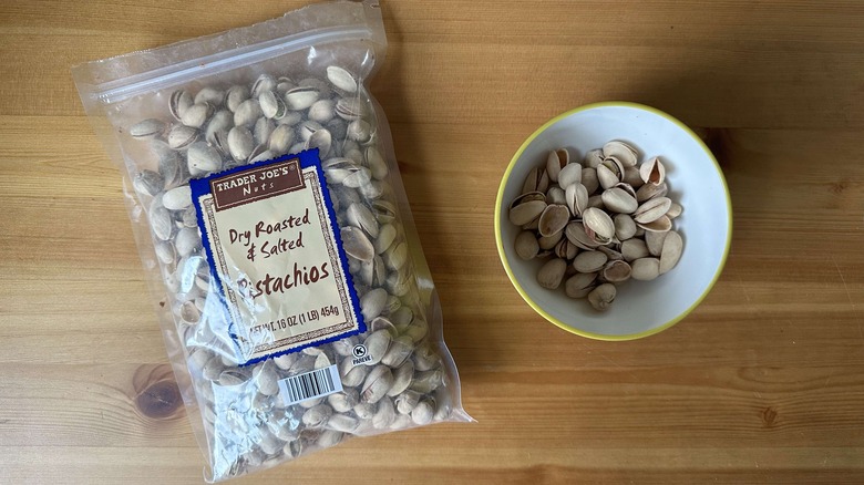 Dry roasted and salted pistachios