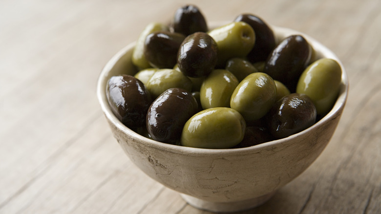 Bowl of mixed olives