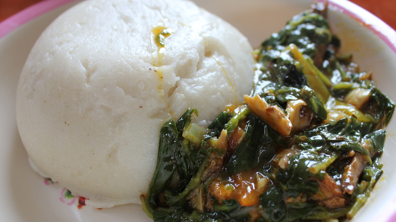 Fufu with greens