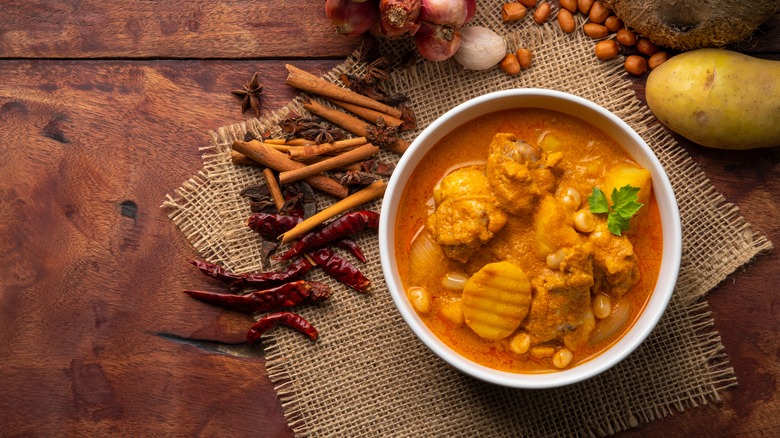 Massaman curry in a bowl