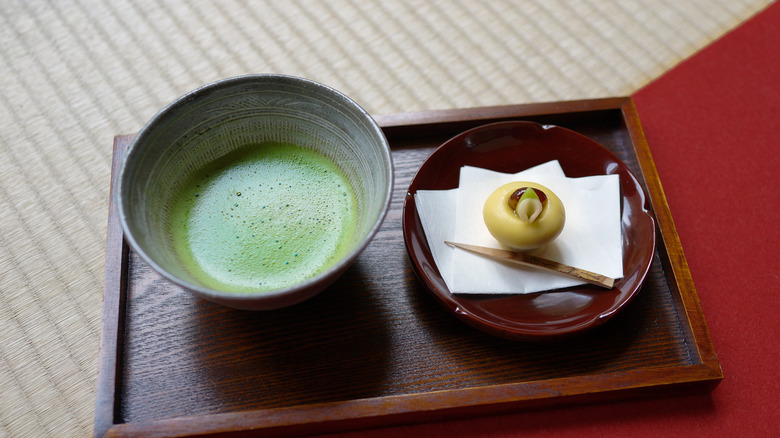 matcha and and wagashi