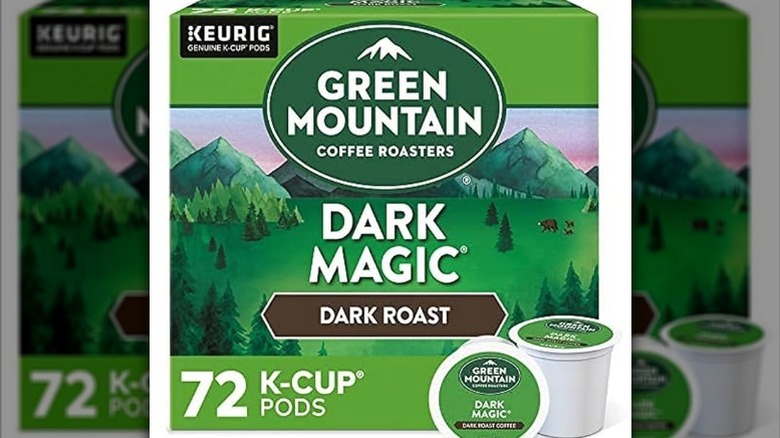 box of Green Mountain Dark Roast coffee pods