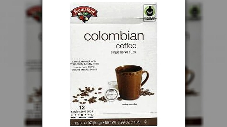 box of Hannaford Colombian Blend