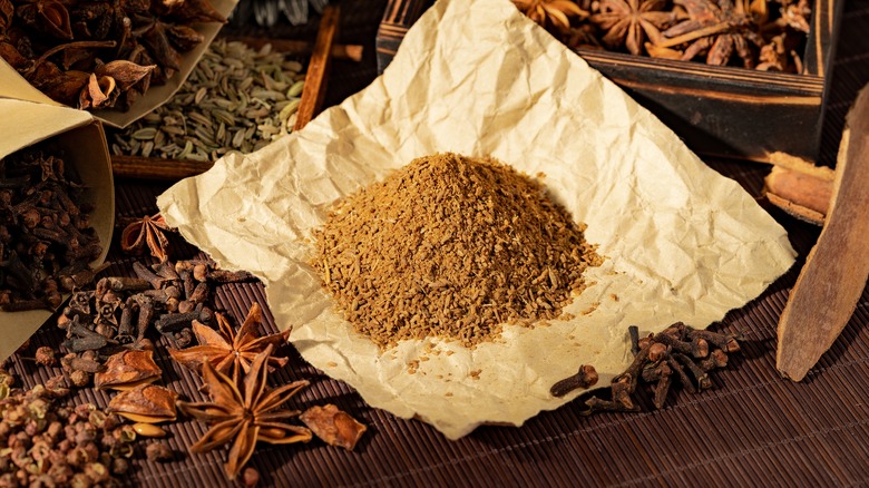 Chinese Five-Spice powder on parchment