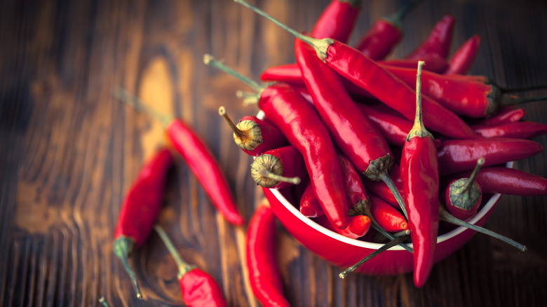 red chilli peppers in bowl