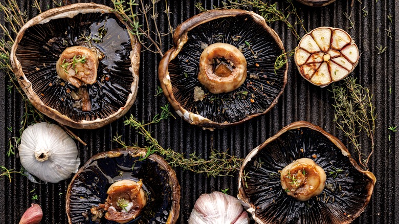 Grilled portobello mushrooms