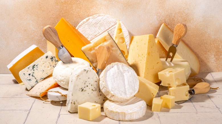 Variety of cheeses