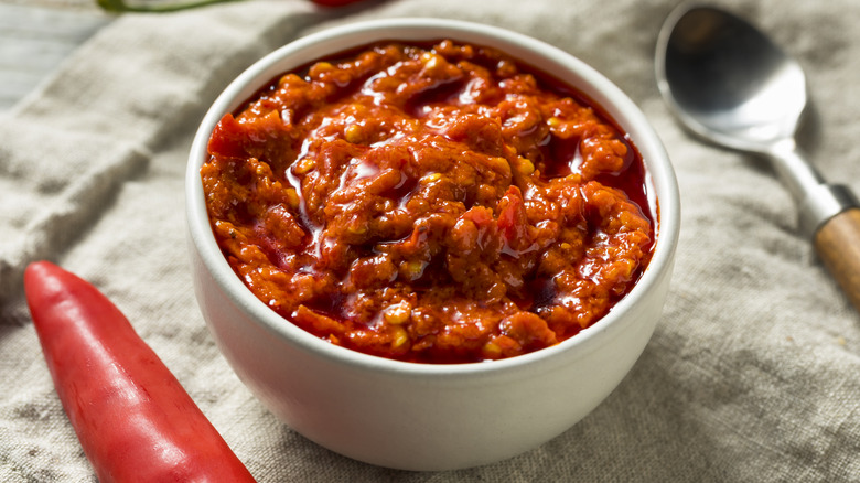 Calabrian chili paste in bowl