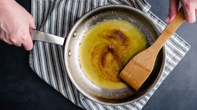 brown butter in skillet