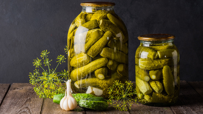 Jars of pickles