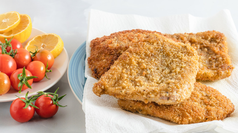 Fried breaded pork chops