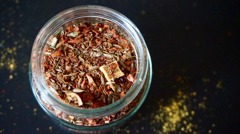 Spice blend in jar