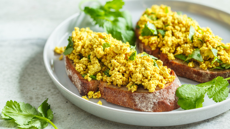 Tofu scramble on toast