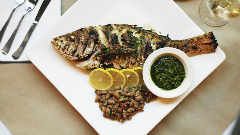 whole fish salsa verde 