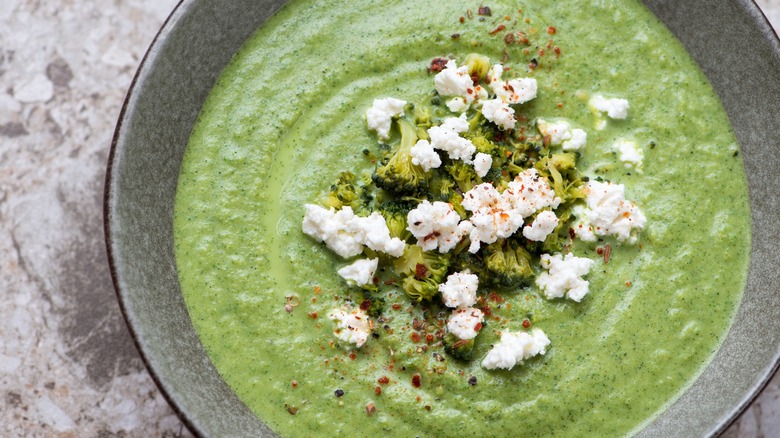 broccoli soup with feta 