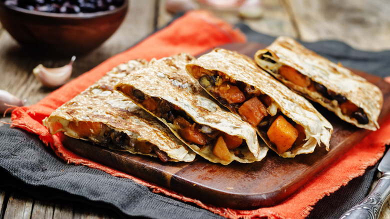 black bean and sweet potato quesadilla