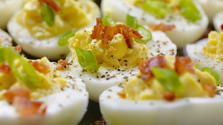 A selection of deviled eggs