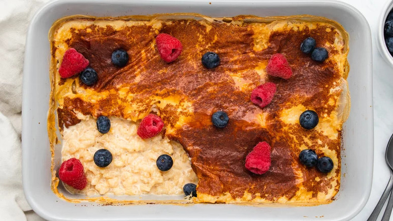 Baked rice pudding