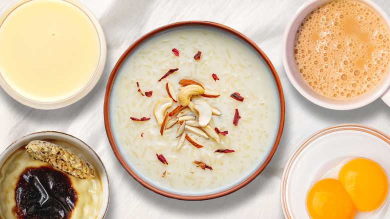 Rice pudding with various ingredients