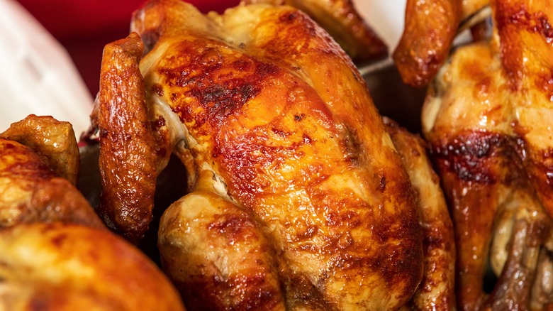 Juicy rotisserie chicken