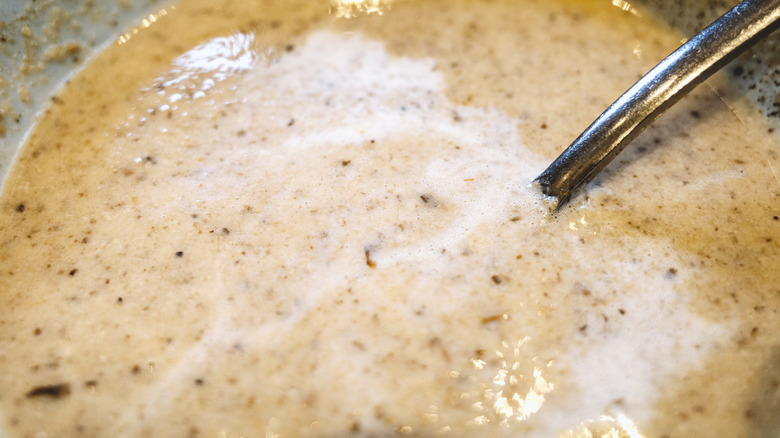 Bowl of mushroom soup