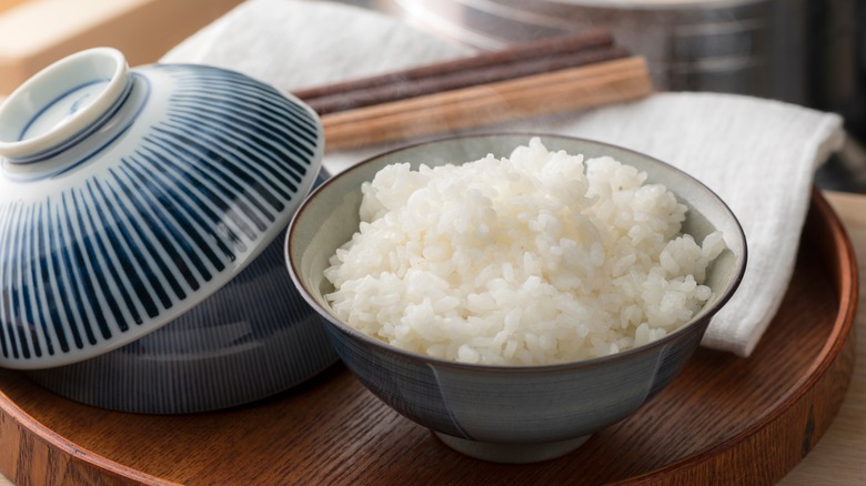 bowl of steaming rice