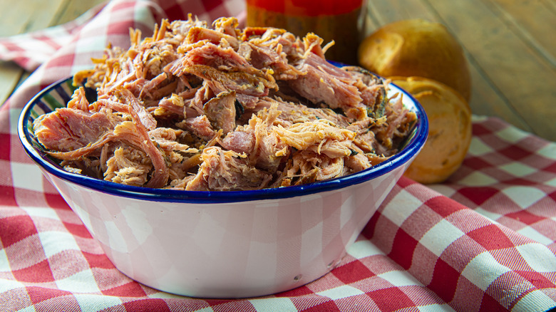 Pulled pork in bowl