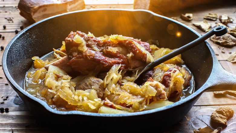 Traditional sauerkraut soup 