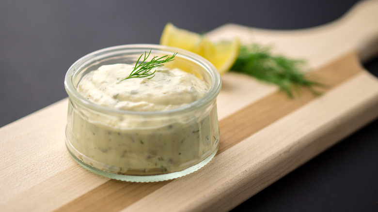 Tartar sauce in jar