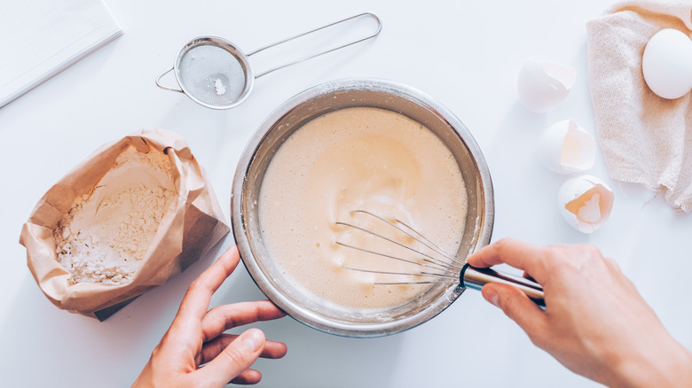 Mixing pancake batter