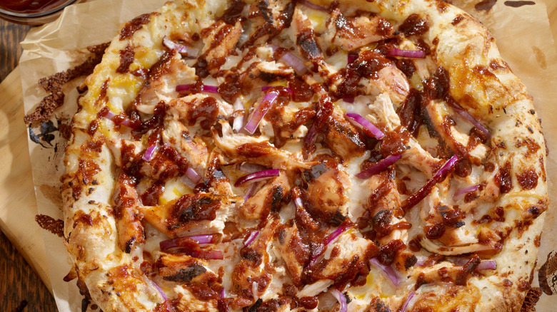 BBQ chicken pizza