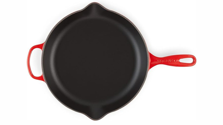 Le Creuset enameled cast iron skillet