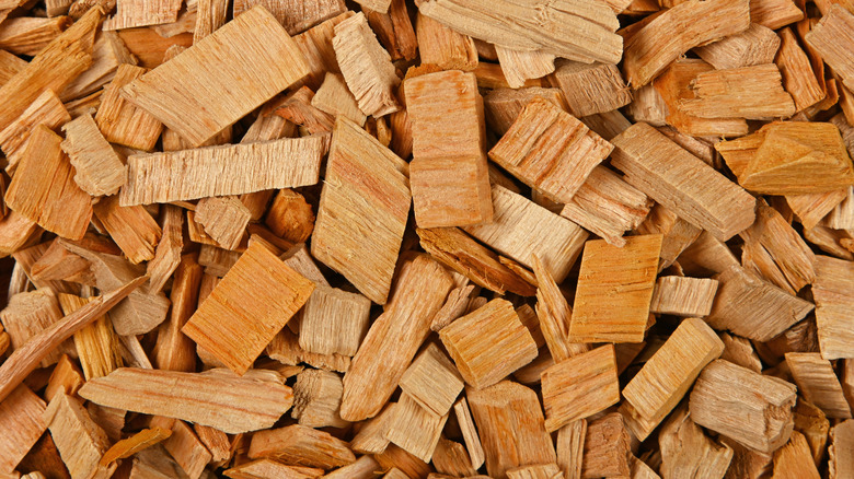 Pile of alder chips