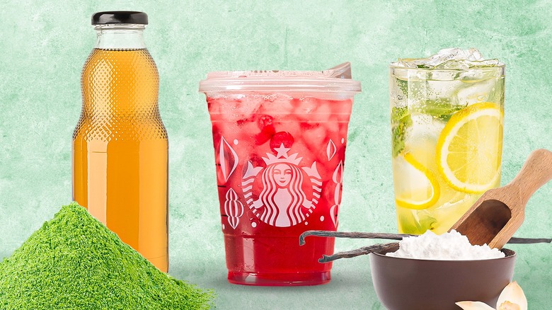 Various items to add to a Starbucks refresher