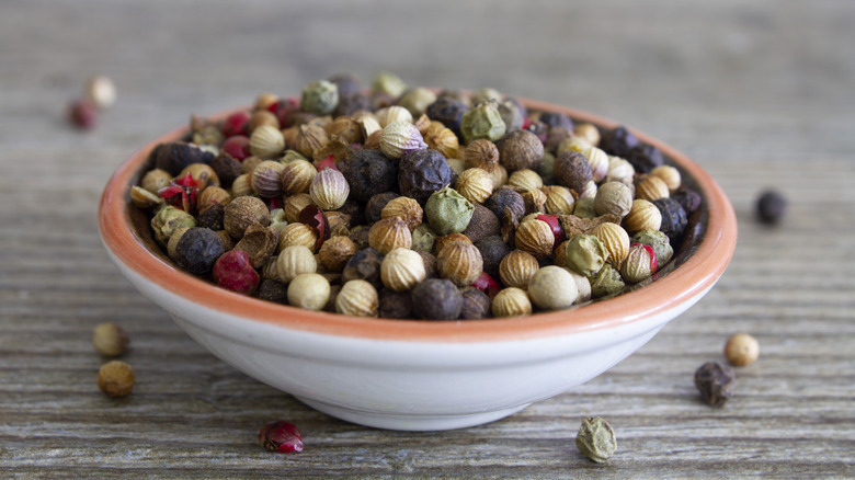 Peppercorns in a bowl