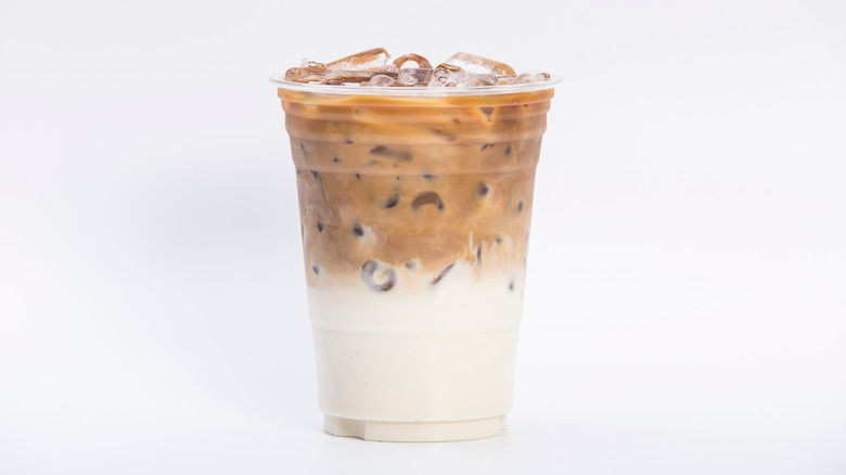 iced coffee layered with milk