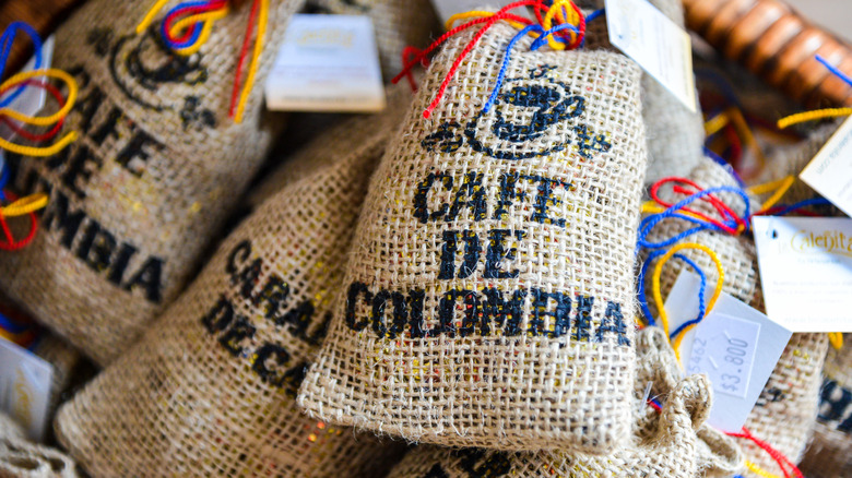 bags of Colombian coffee