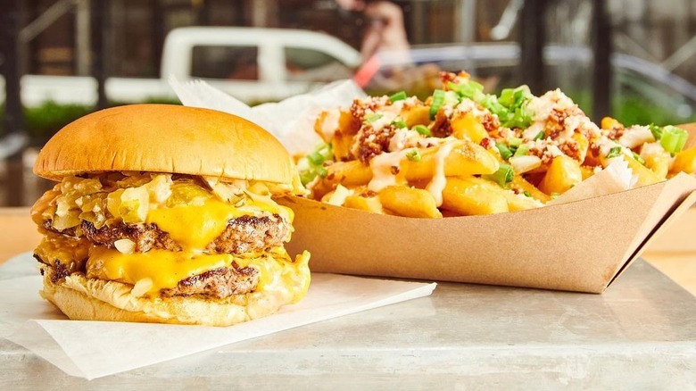 Burger and fries