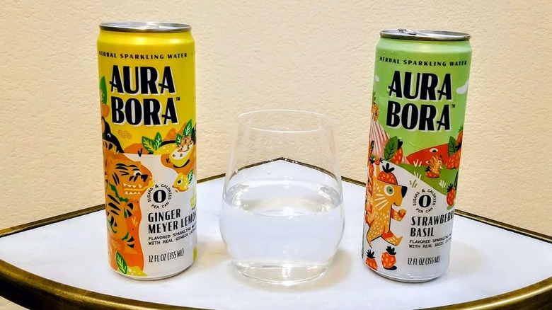 Aura Bora sparkling water cans