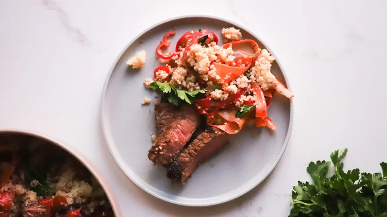 Steak and couscous