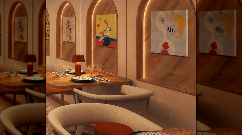 Art-filled dining room