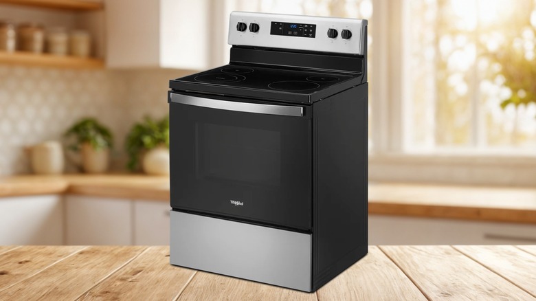 Whirlpool 30-inch Freestanding Electric Range against a kitchen background