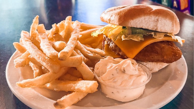 Boat House Pub fish sandwich