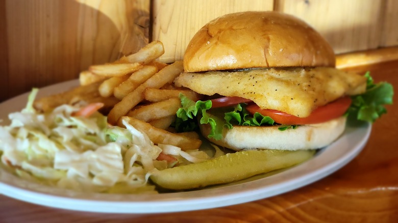 River's Edge fish sandwich