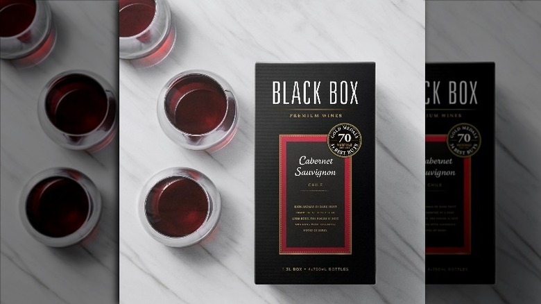 Boxed red wine